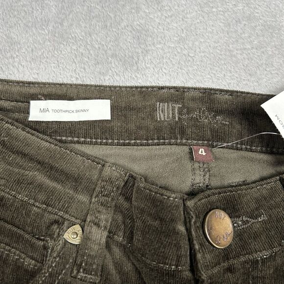 Kut From The Kloth MIA Toothpick Skinny Brown Corduroy Pants Academia Women's 4 - Picture 6 of 12